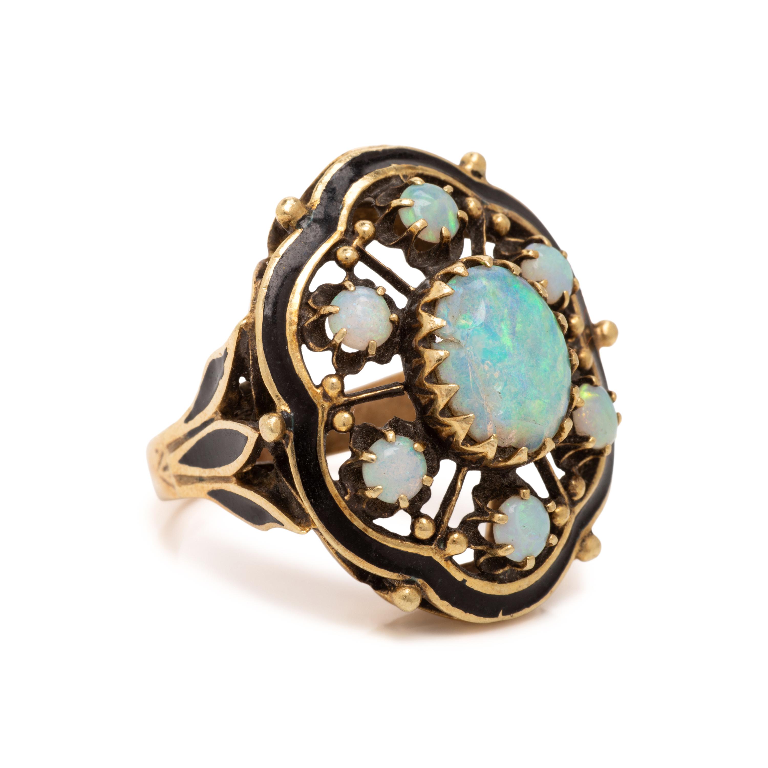 Two Yellow Gold and Multigem Rings