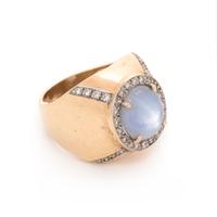 STAR SAPPHIRE AND DIAMOND RING