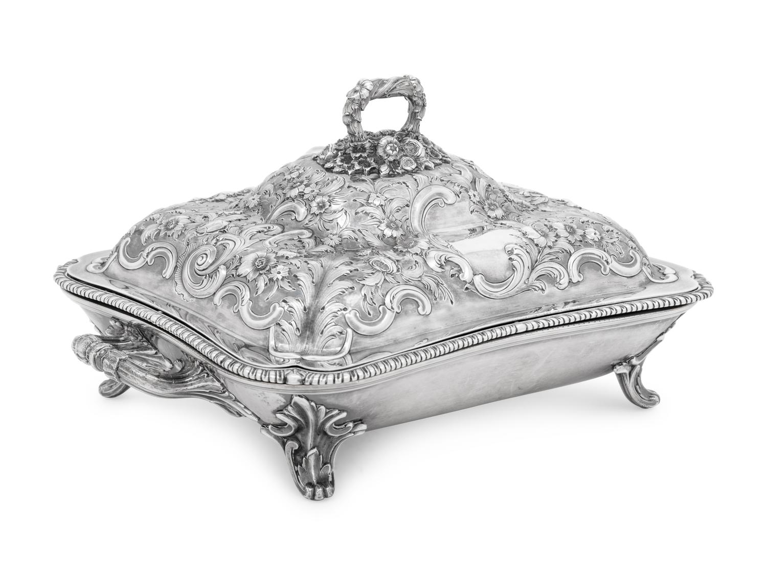 An English Silver Entrée Dish and Cover