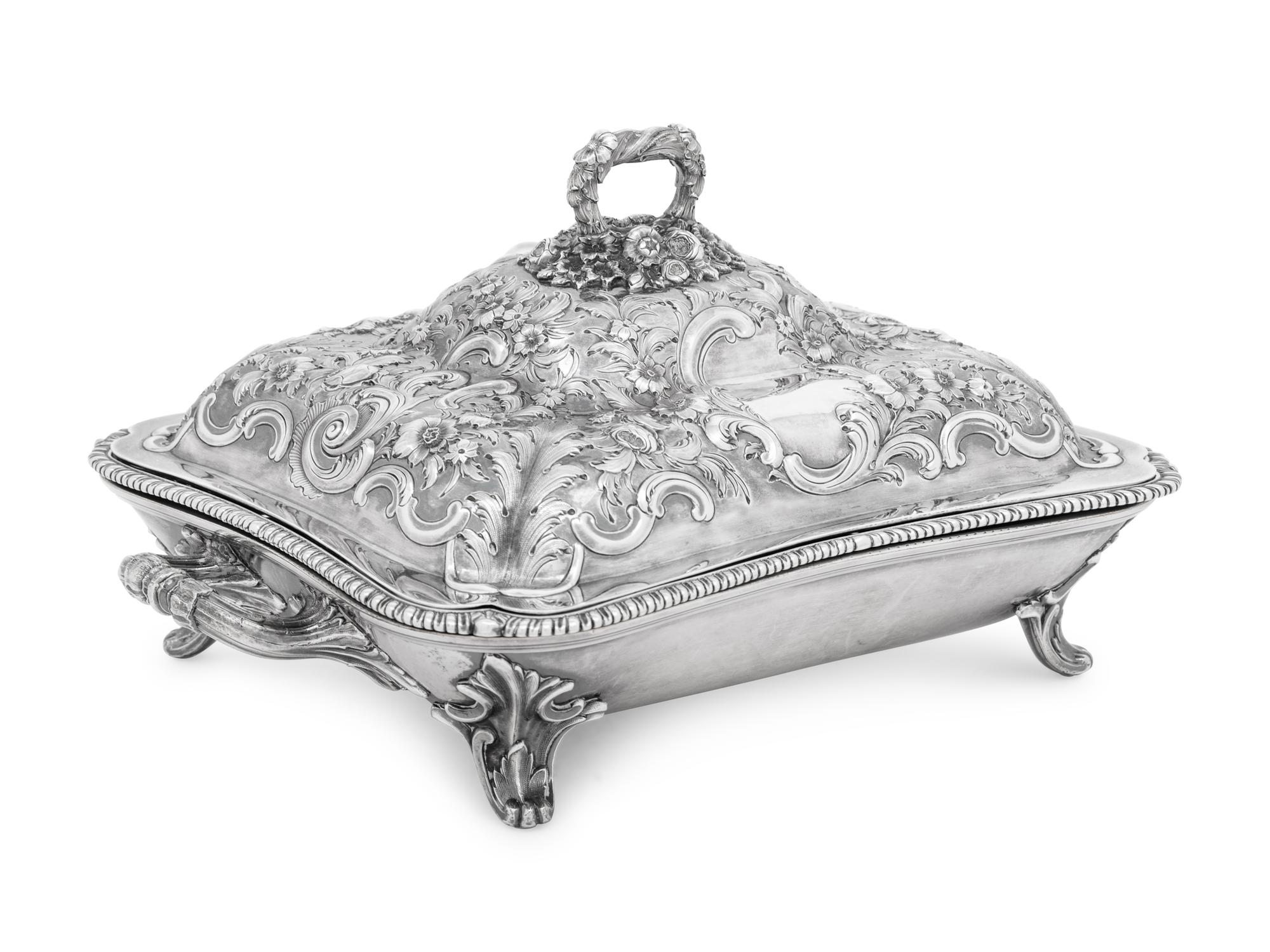 An English Silver Entrée Dish and Cover
