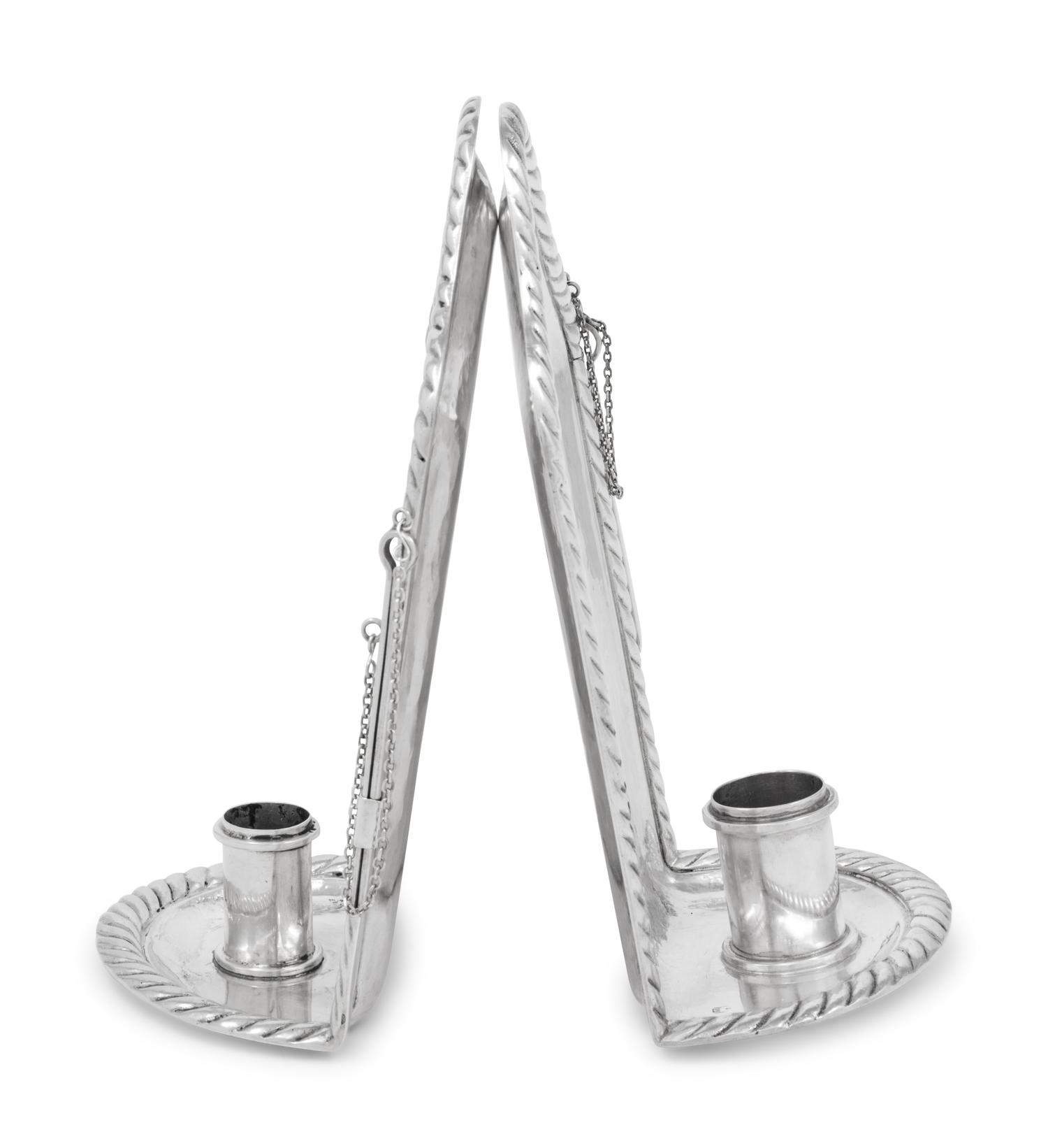 A Near Pair of Spanish Empire Silver One-Light Sconces