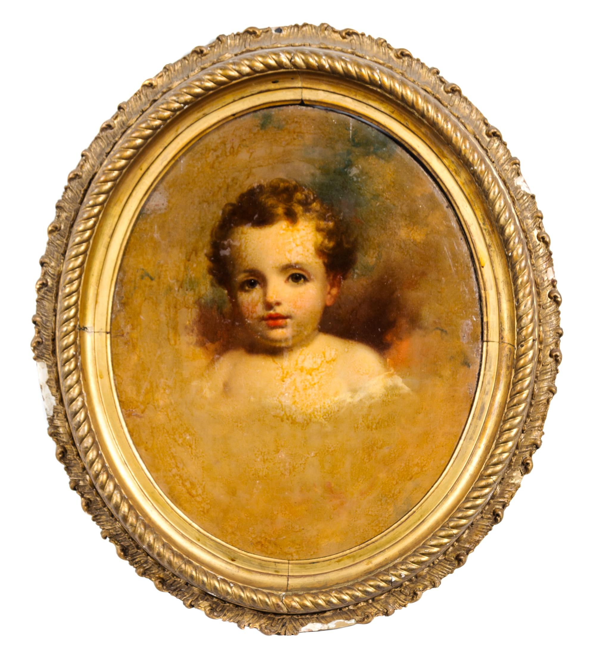 Artists Unknown, (19th Century), Portraits of a Man and a Child (two works)