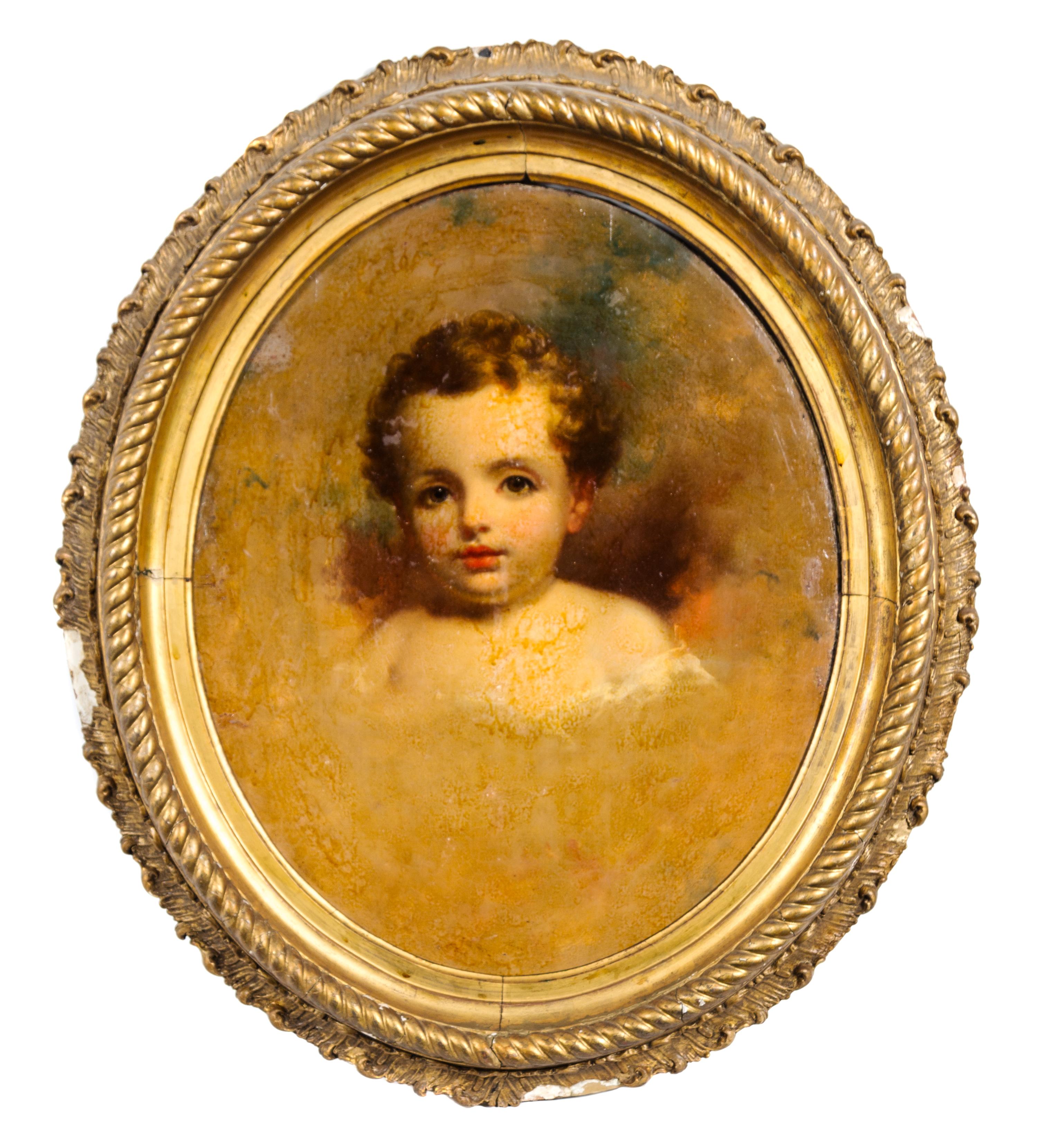 Artists Unknown, (19th Century), Portraits of a Man and a Child (two works)