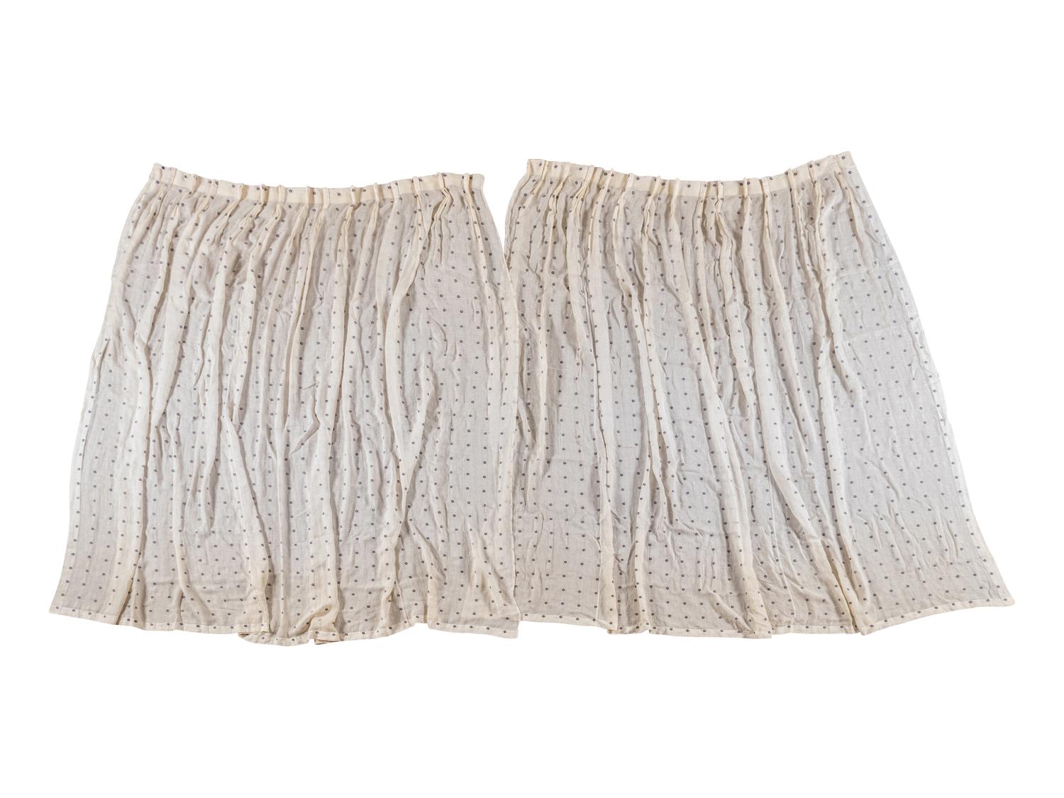 A Set of Embroidered Linen Drapery Panels