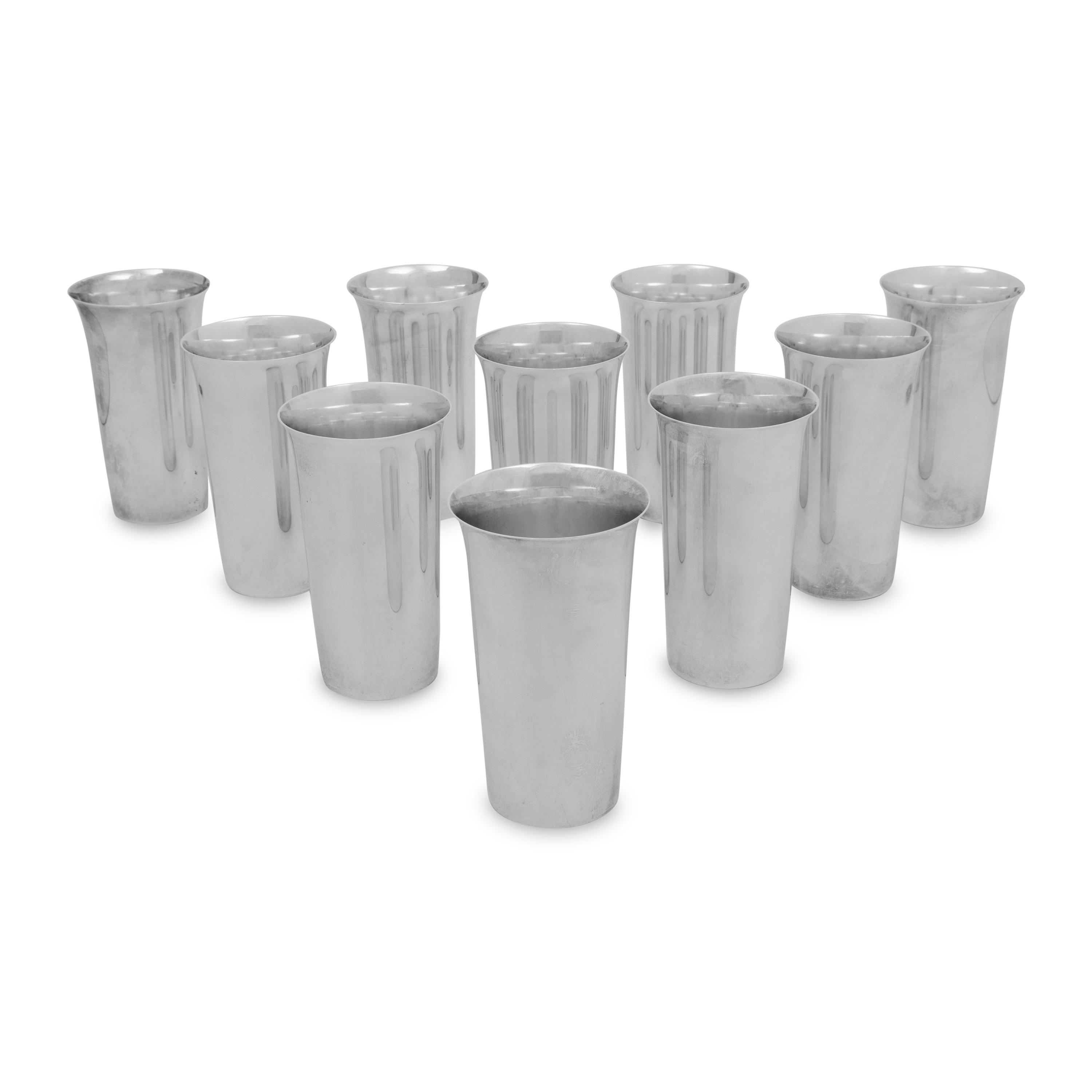 A Set of Eight American Silver Tumblers