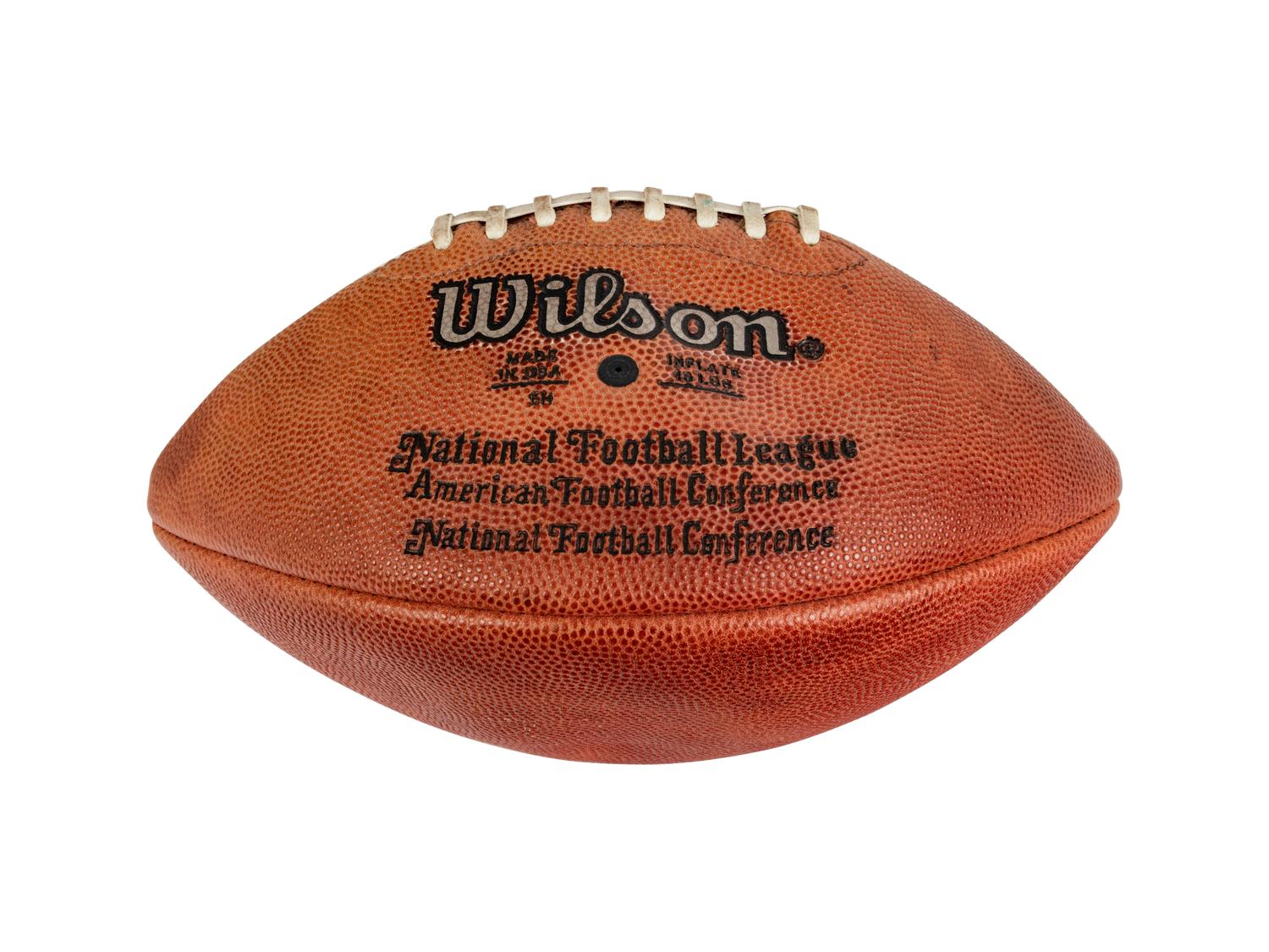 A 1992 Chicago Bears vs. Pittsburgh Steelers Game Ball Presented to Mike Ditka (Mike Singletary's Final Home Game) Formerly Displayed at Mike Ditka's Restaurant
