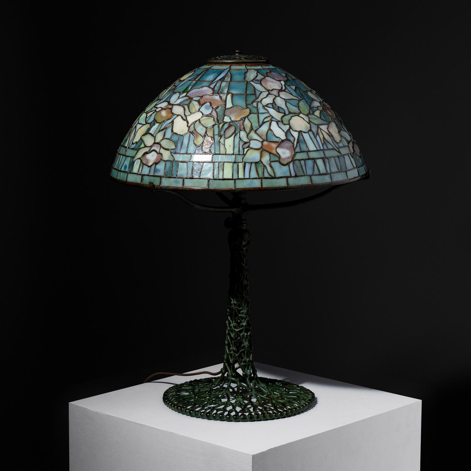 Desk Lamp with Daffodil shade and Ginkgo Berry base