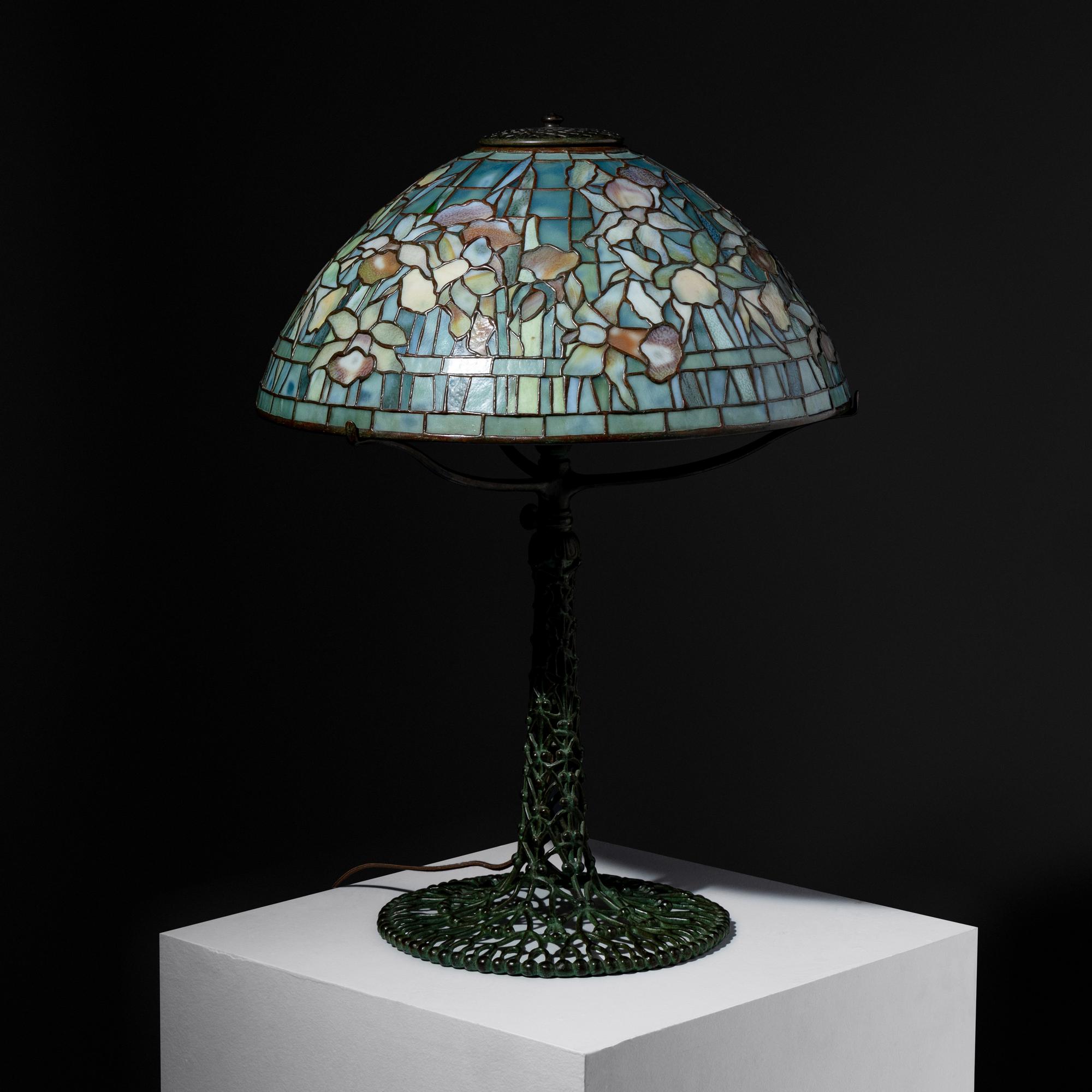 Desk Lamp with Daffodil shade and Ginkgo Berry base