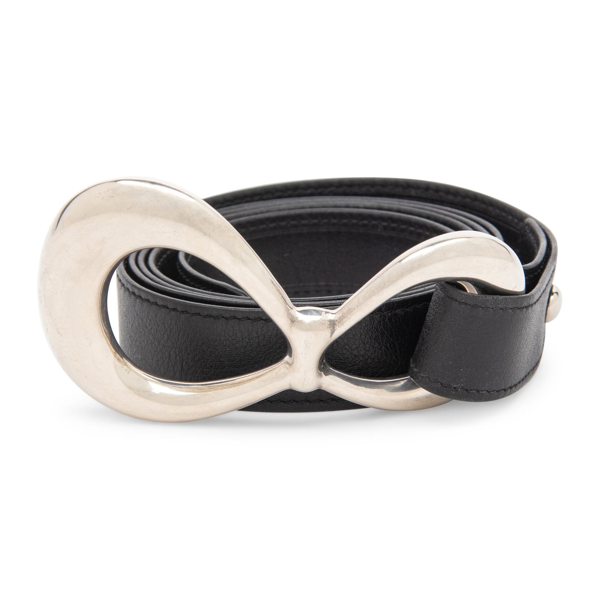 Elsa Peretti, Tiffany & Co,; Infinity Buckle & Black Leather Belt