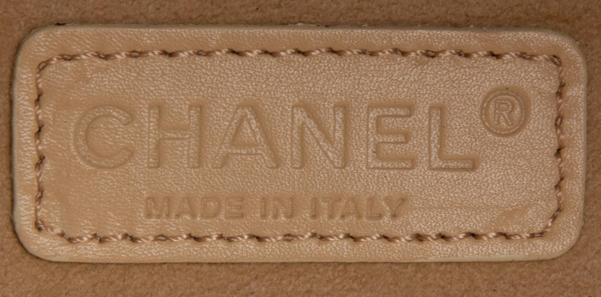 CHANEL, PERFORATED PATENT LEATHER HANDBAG