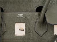 Hermès Vert Olive Taurillon Clemence Sac A Main Shoulder Birkin Bag, 2005