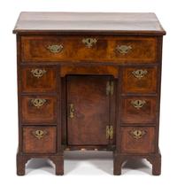 A George II Burl Walnut Inlaid Knee-Hole Desk — 18TH CENTURY