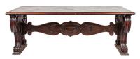 A Victorian Walnut Low Table Height 22 x width 60 x depth 30 inches.