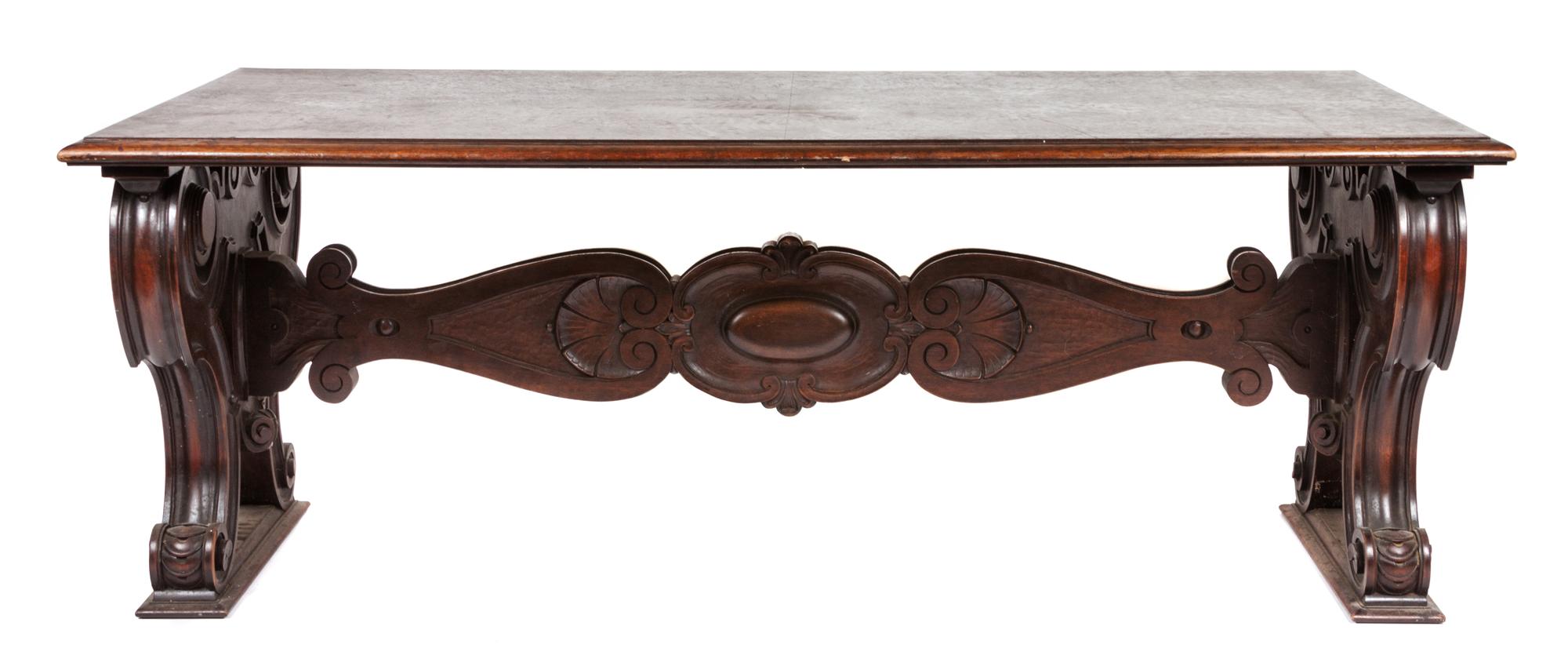 A Victorian Walnut Low Table Height 22 x width 60 x depth 30 inches.
