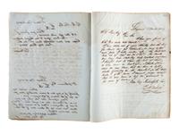 [TRANSPORTATION] -- [SHIPPING]. Letter press copy book featuring discussion of early Great Lakes shipping and commerce within the 1847 business correspondence of Detroit shipbuilder, merchant, and vessel owner Elon W. Hudson (1818-1901).
