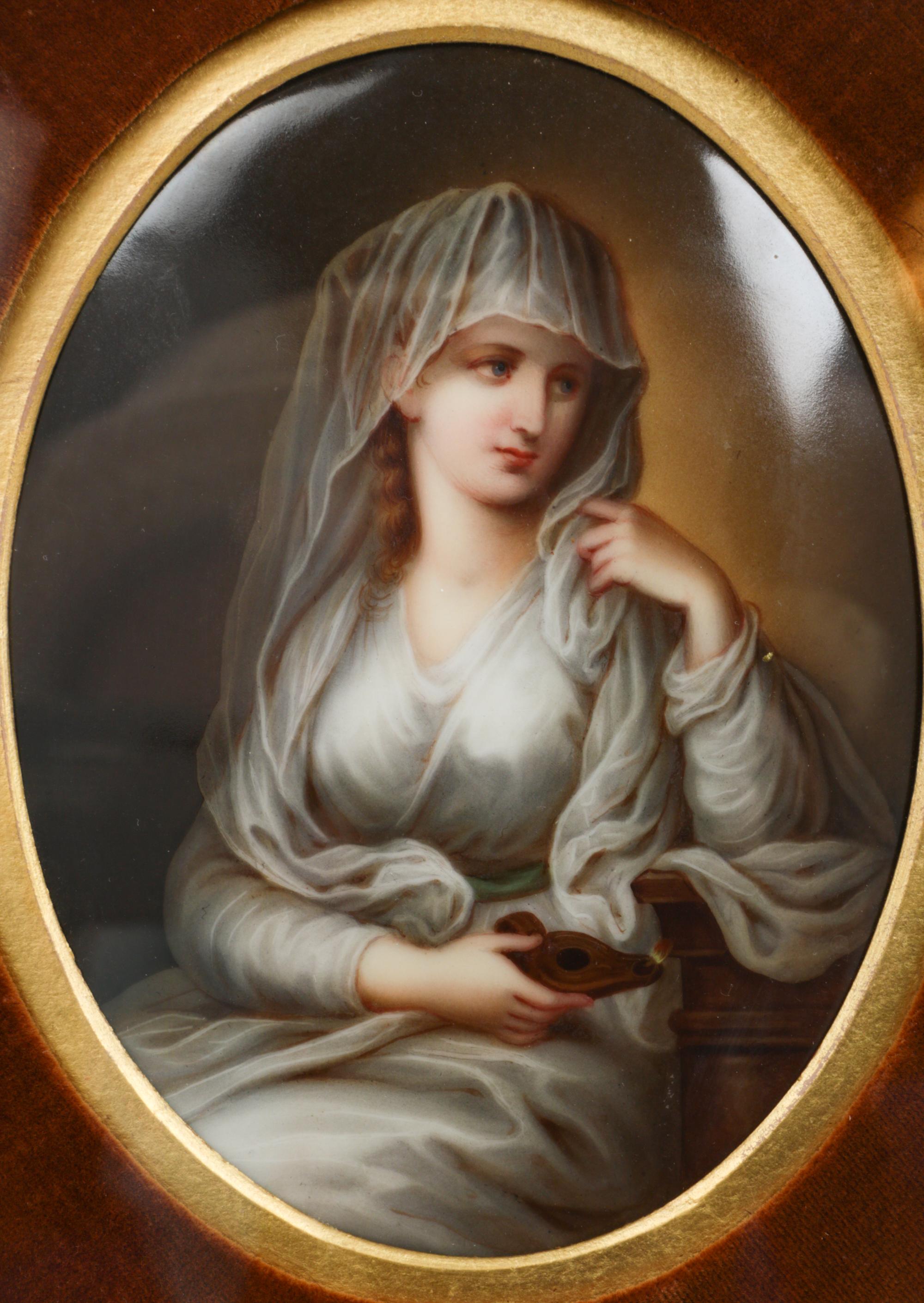 A Continental Porcelain Plaque After Angelica Kauffman (Swiss, 1741-1807)