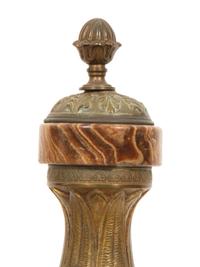 A Pair of Continental Gilt Bronze and Onyx Urns