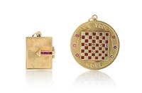A Collection of 14 Karat Gold and Gemstone Charms, 16.40 dwts.