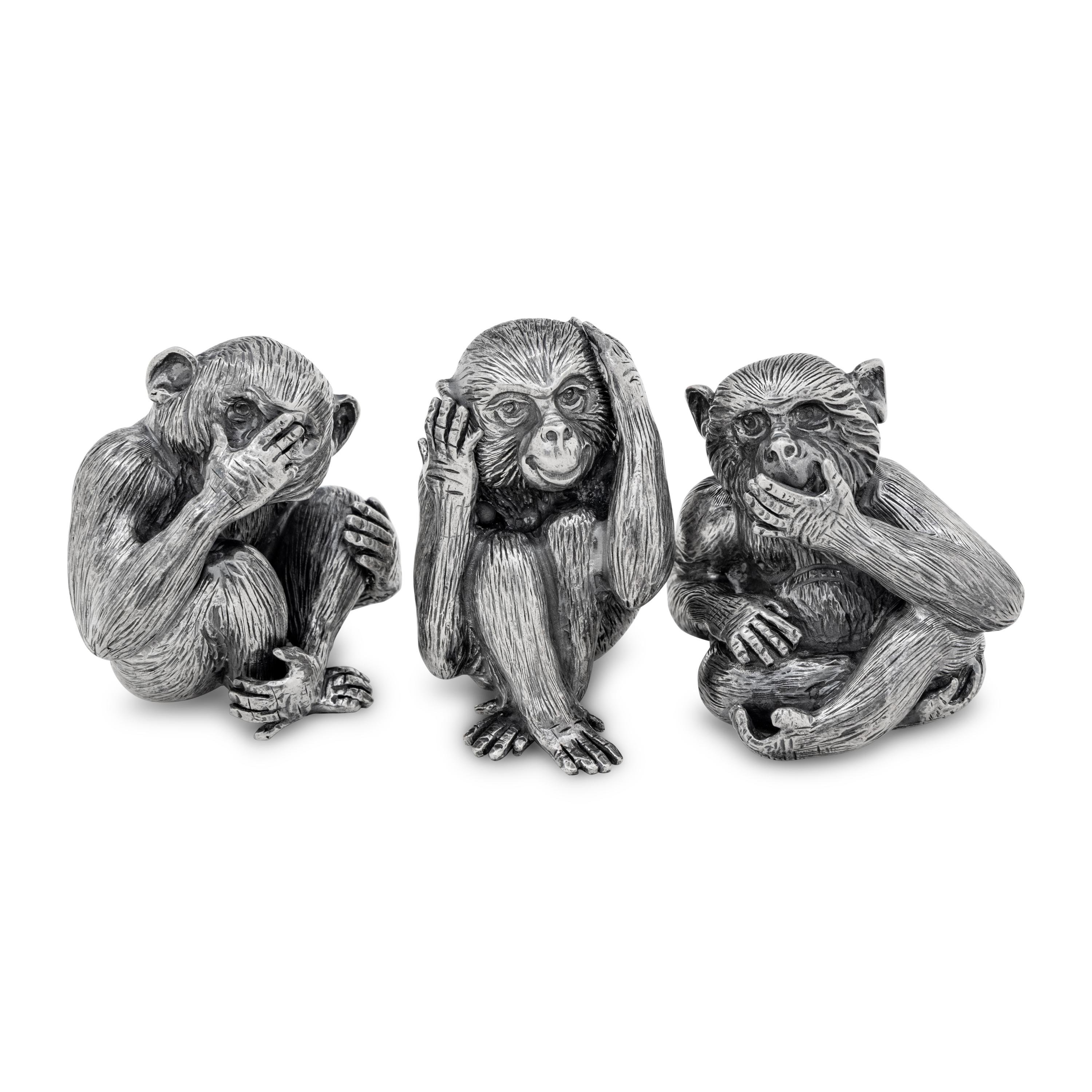 A Set of Three Buccellati Wise Monkey Figures