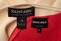 Two Designer Dresses: Giorgio Armani Black Label and Ralph Lauren Collection