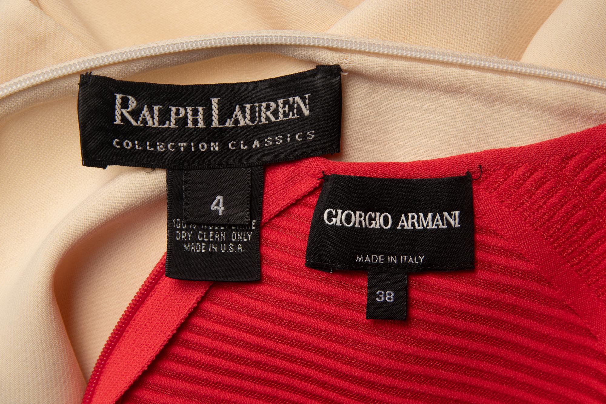 Two Designer Dresses: Giorgio Armani Black Label and Ralph Lauren Collection