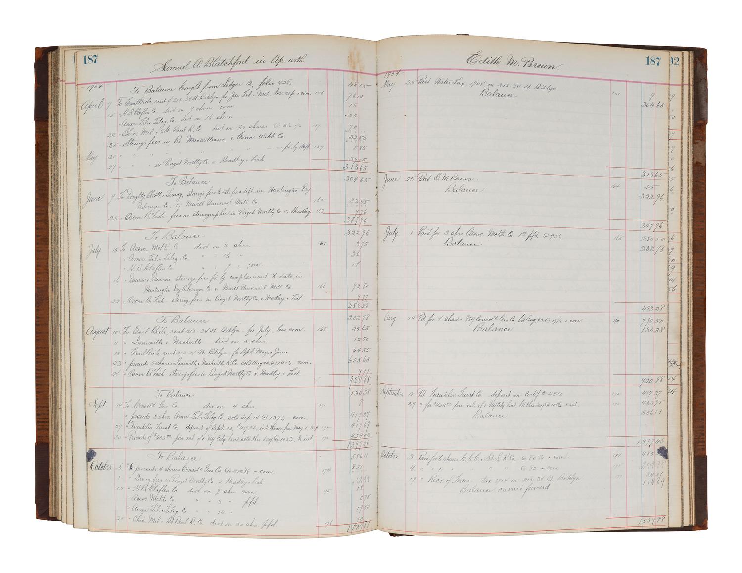 [US SUPREME COURT]. Blatchford family archive including documents, ledgers, photographs, and a silk menu signed by President Chester A. ARTHUR (1829-1886) and Supreme Court Justice Samuel Blatchford (1820-1893).