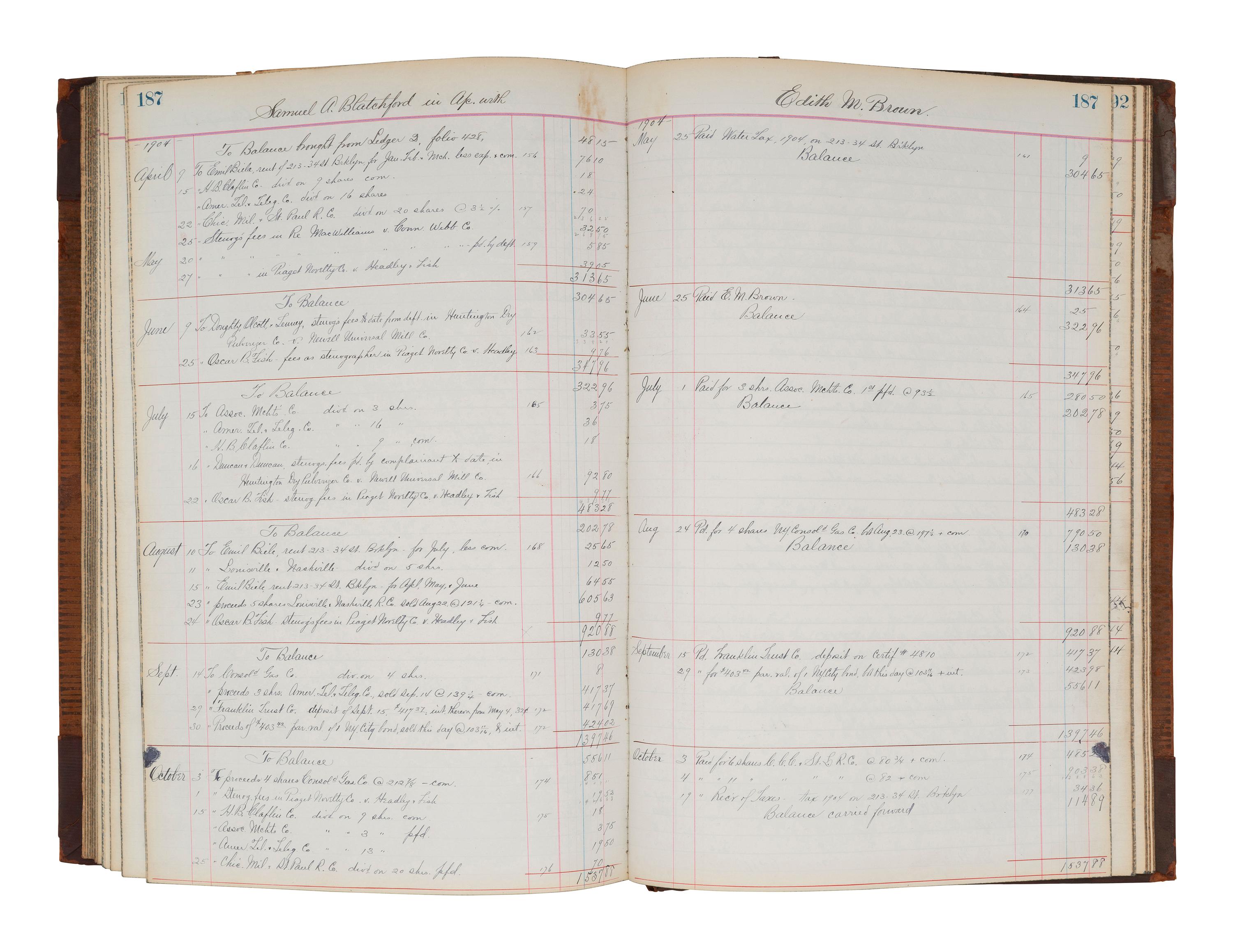 [US SUPREME COURT]. Blatchford family archive including documents, ledgers, photographs, and a silk menu signed by President Chester A. ARTHUR (1829-1886) and Supreme Court Justice Samuel Blatchford (1820-1893).