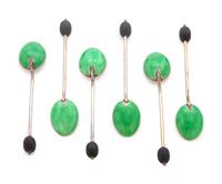 each with green enamel bowl.