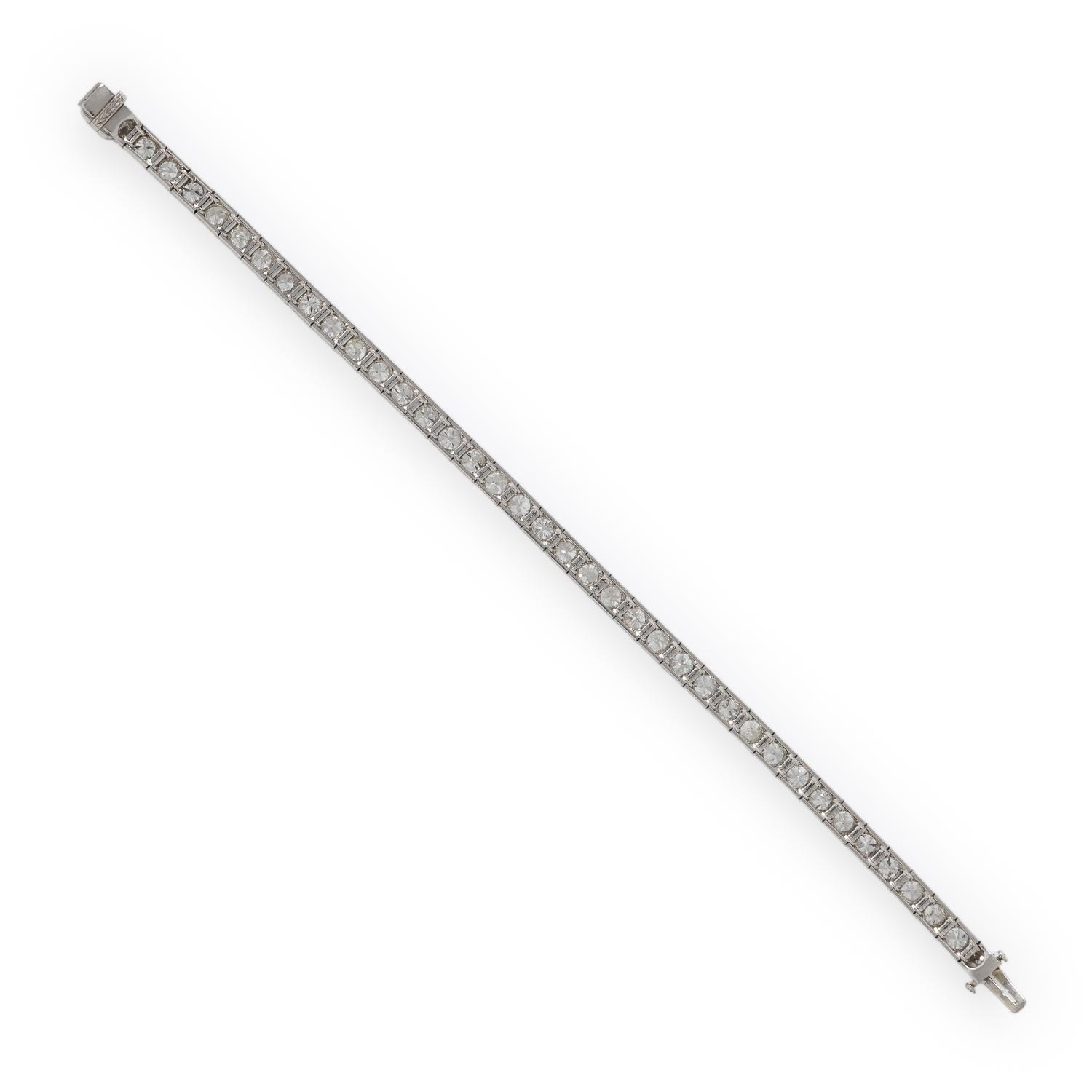 Art Deco, Platinum and Diamond Line Bracelet
