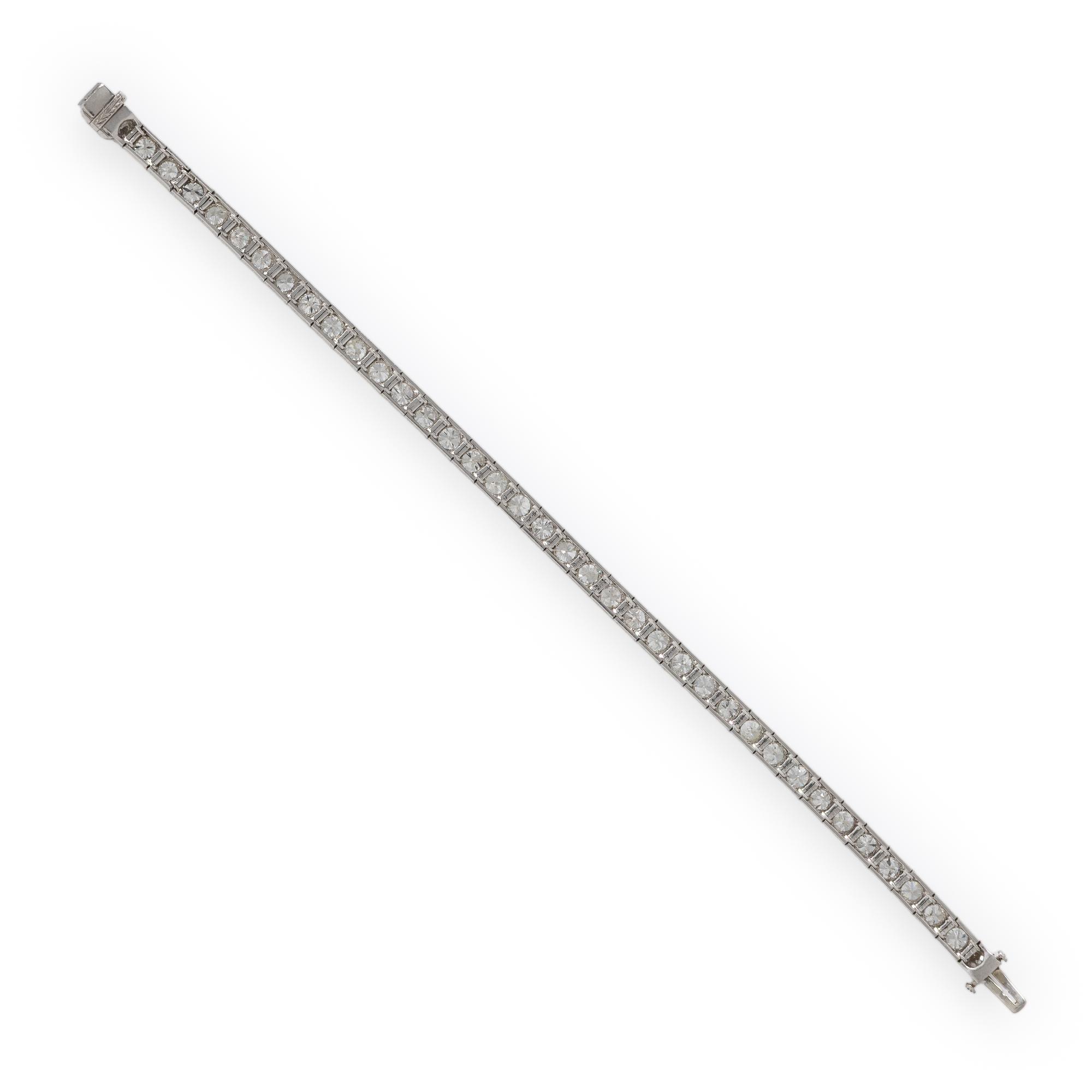 Art Deco, Platinum and Diamond Line Bracelet