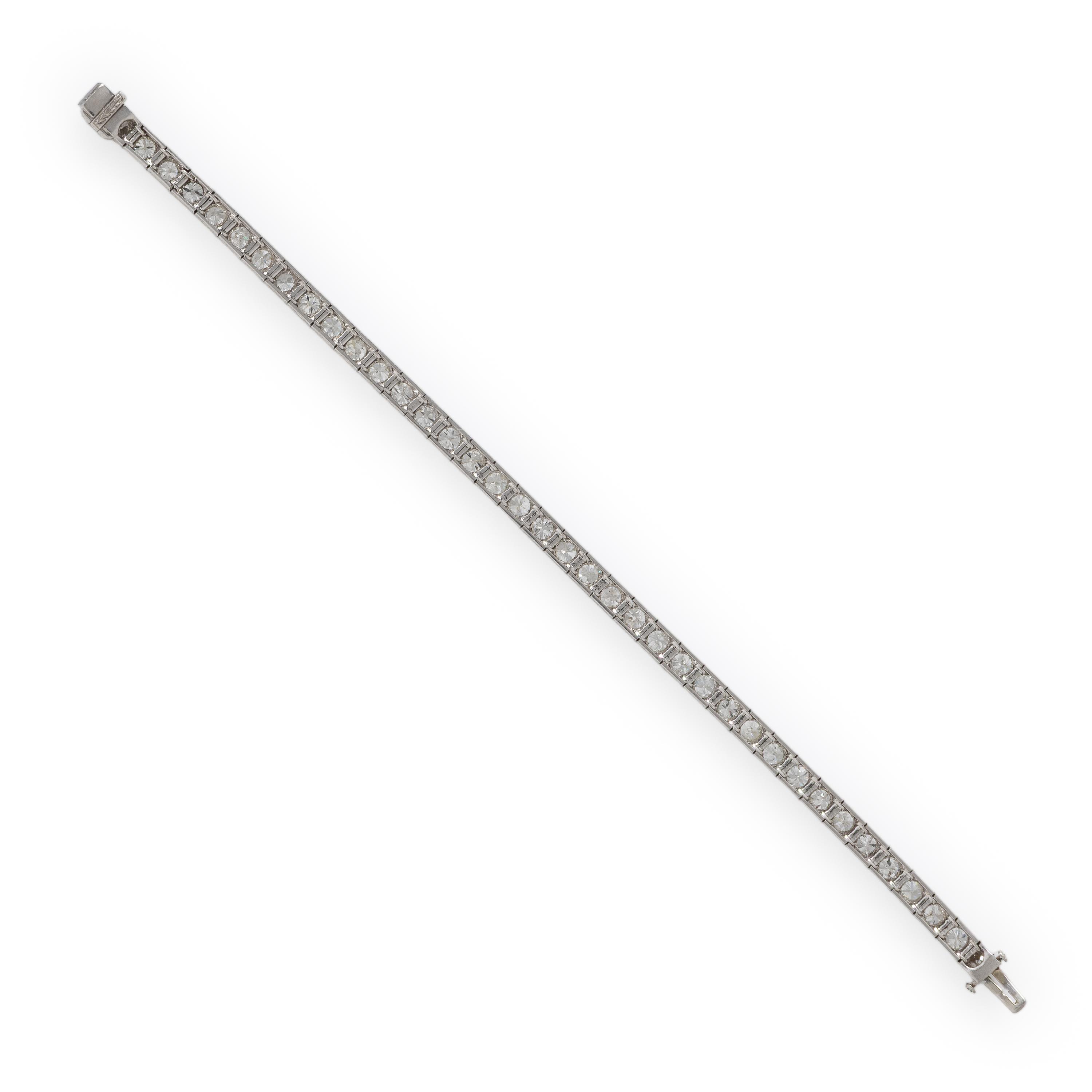 Art Deco, Platinum and Diamond Line Bracelet