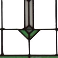 A Prairie School Leaded Glass Window 30" W x 2" D x 33" H — United States, Early 20th Century