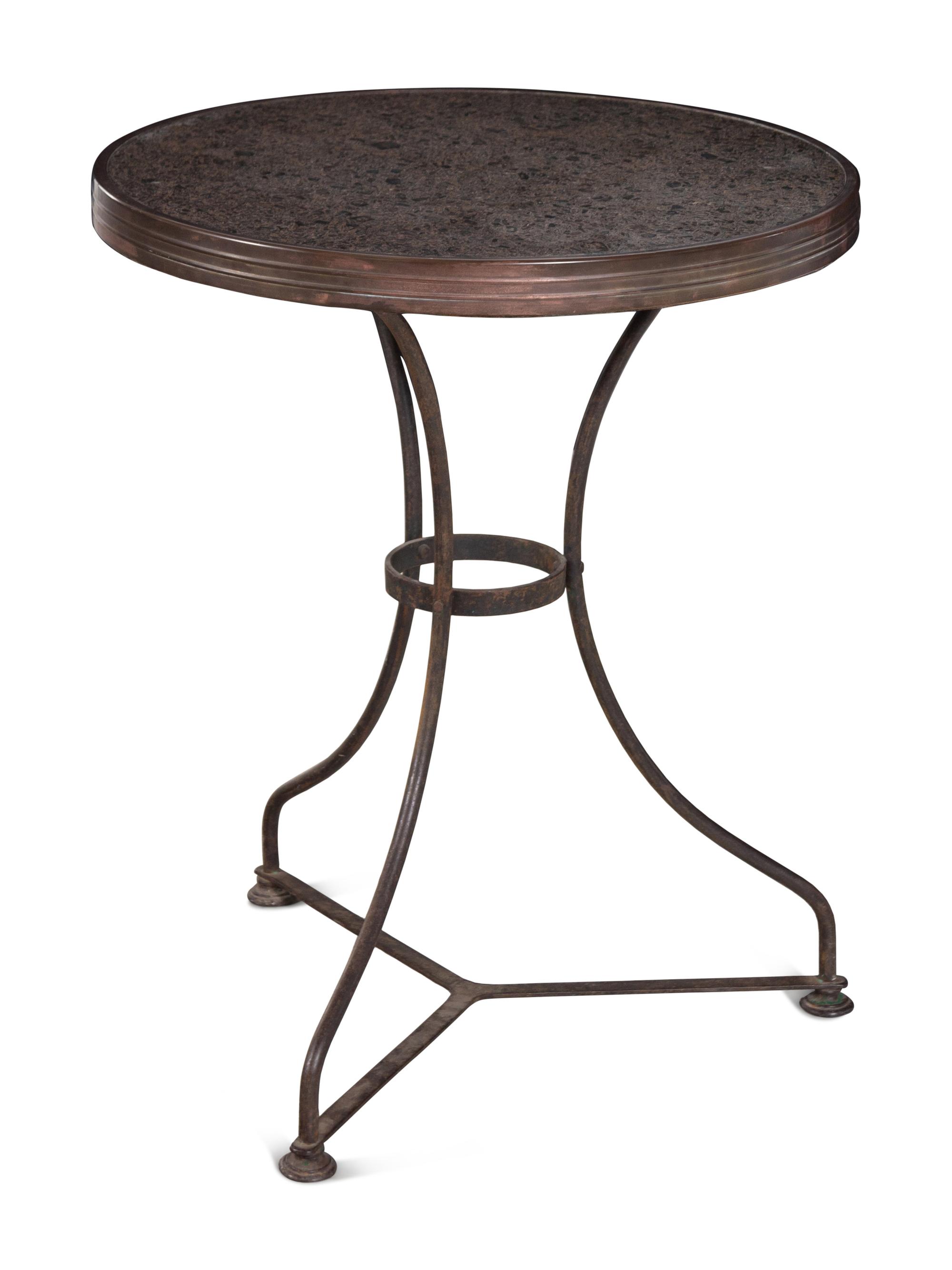 A French Iron and Marble-Top Guéridon
