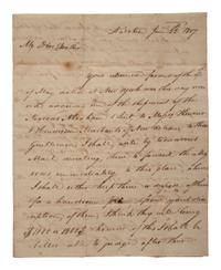 [SLAVERY & ABOLITION]. HUNT, Henry. Autograph letter signed ("Henry Hunt"). Natchez, MS, 22 June 1807. Discussing enslaved people with rare straight line "Natchez" postmarked cover.