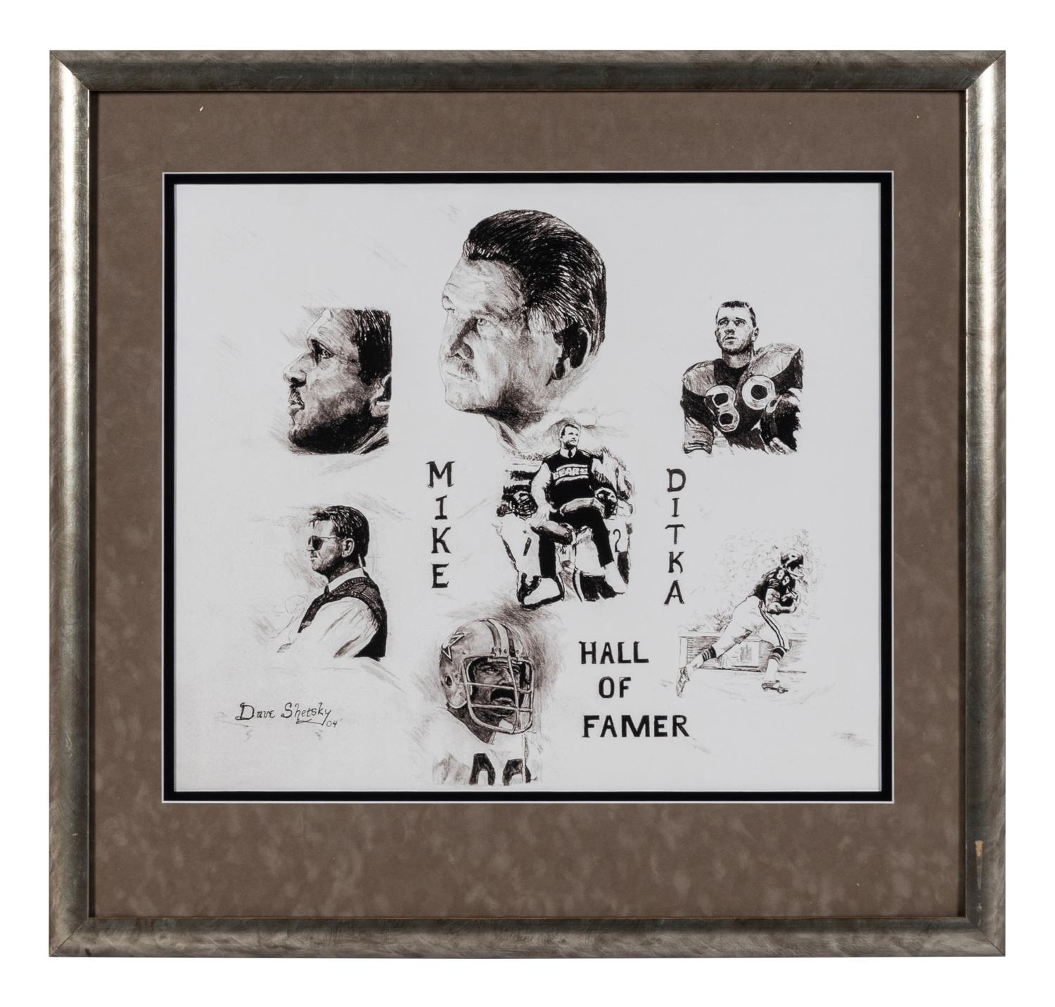 A Group of Four Mike Ditka Artworks Formerly Displayed at Mike Ditka’s Restaurant