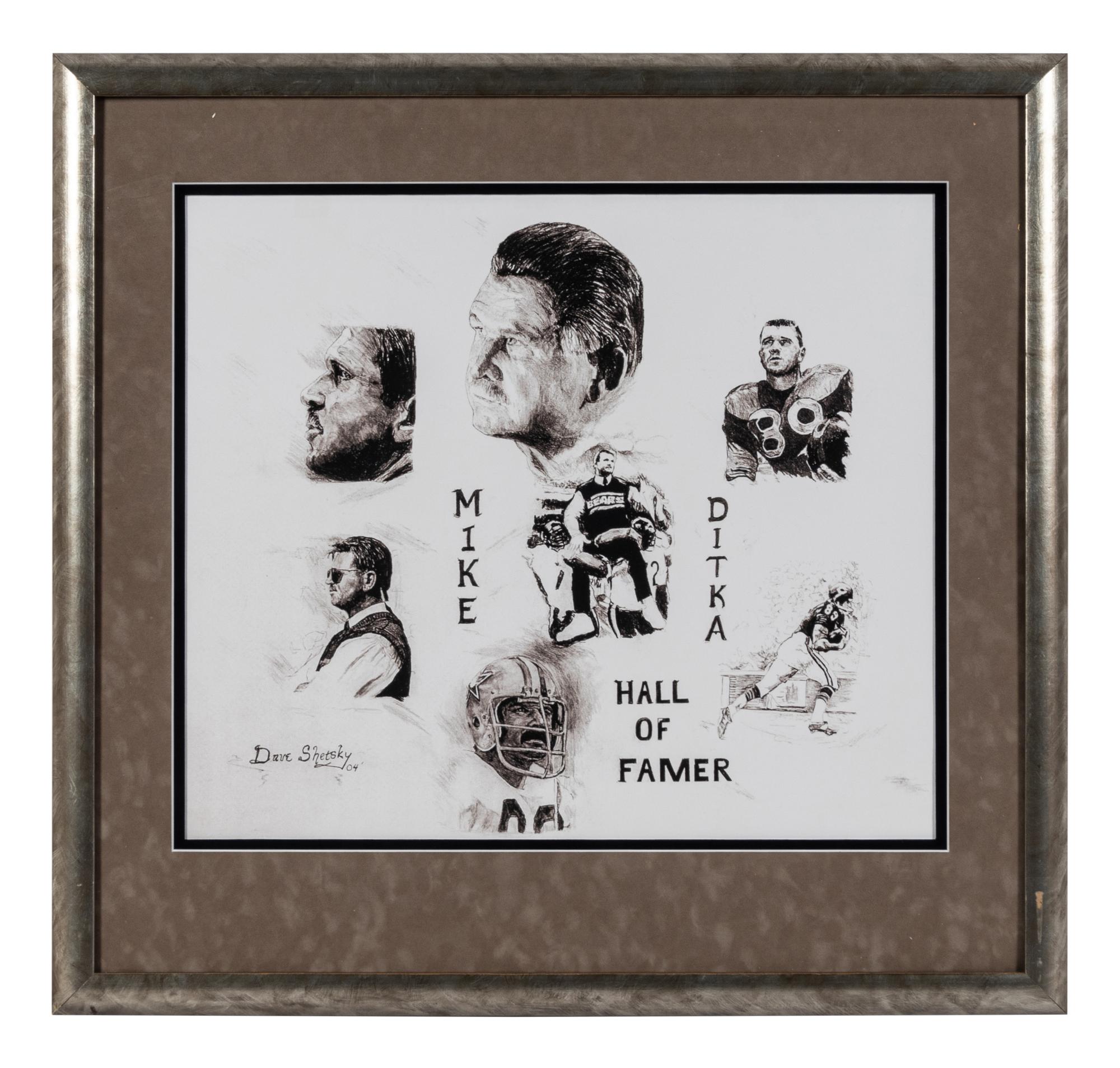 A Group of Four Mike Ditka Artworks Formerly Displayed at Mike Ditka’s Restaurant