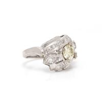 COLORED DIAMOND AND DIAMOND RING