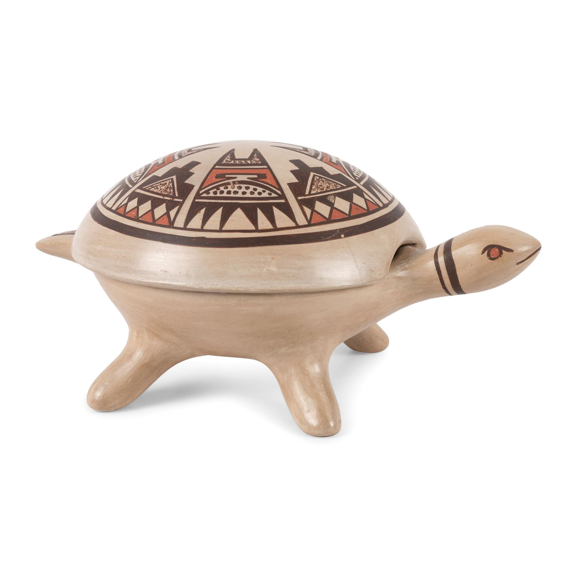 Lidded Pottery Turtle Jar