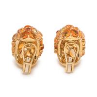 FIRE OPAL AND ORANGE SAPPHIRE EARCLIPS