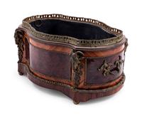 A Napoleon III Gilt Metal Mounted Burlwood Jardinière