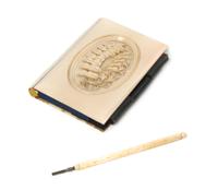 A Carved Ivory Card Case, Height 4 1/4 inches.