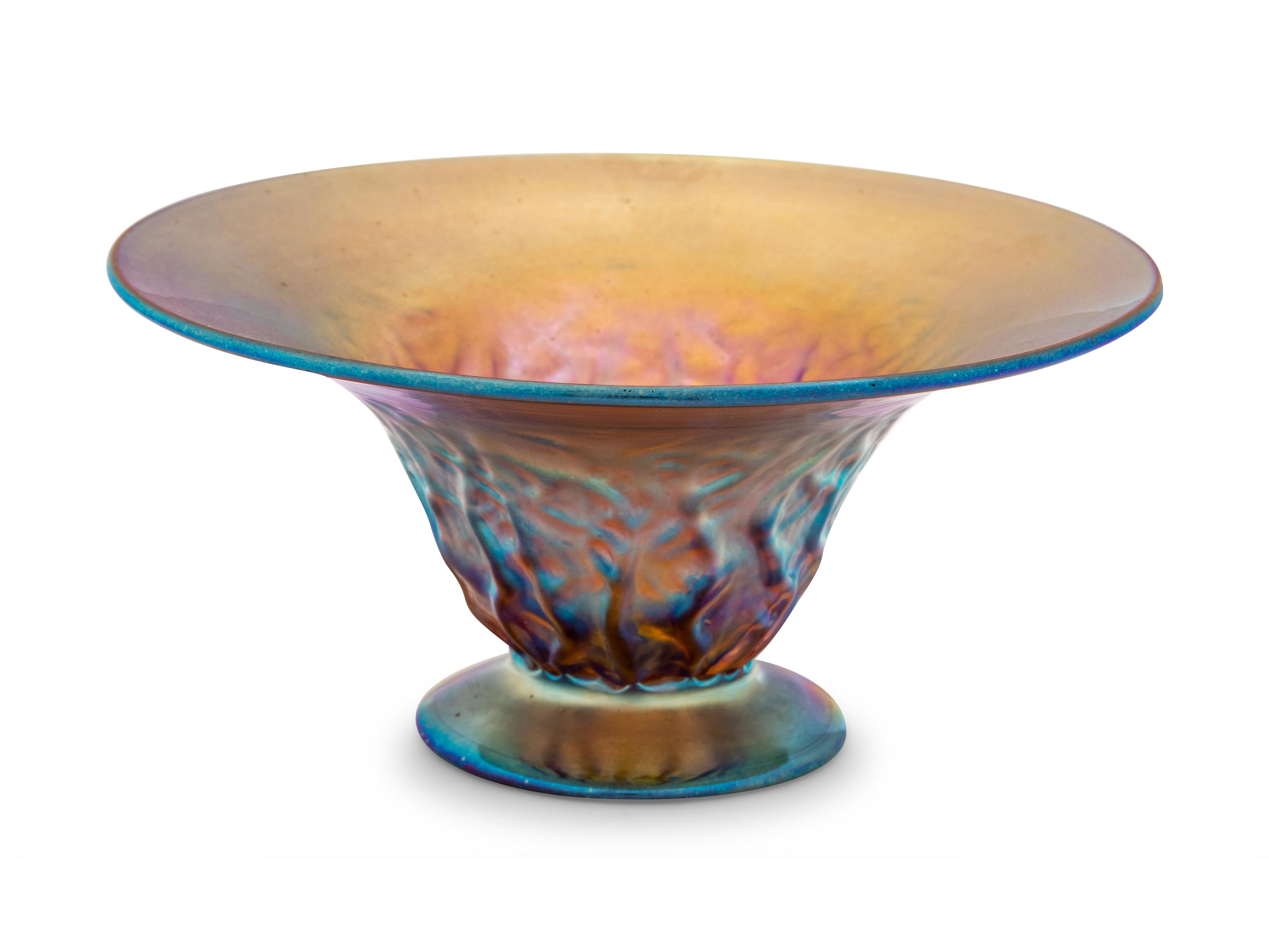 Iridescent Footed Bowl