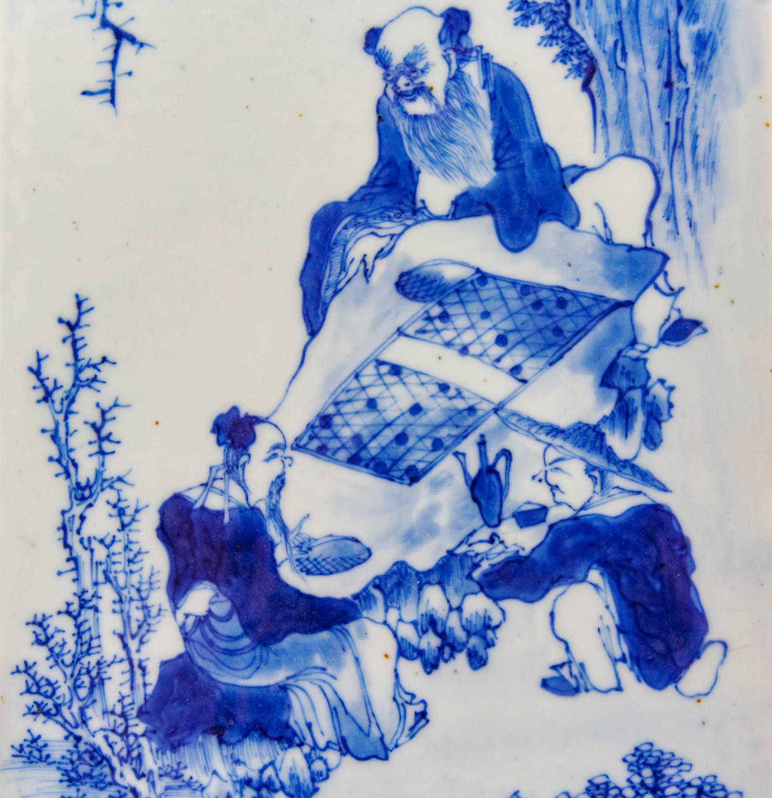 Two Chinese Blue and White Porcelain Plaques
