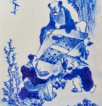 Two Chinese Blue and White Porcelain Plaques