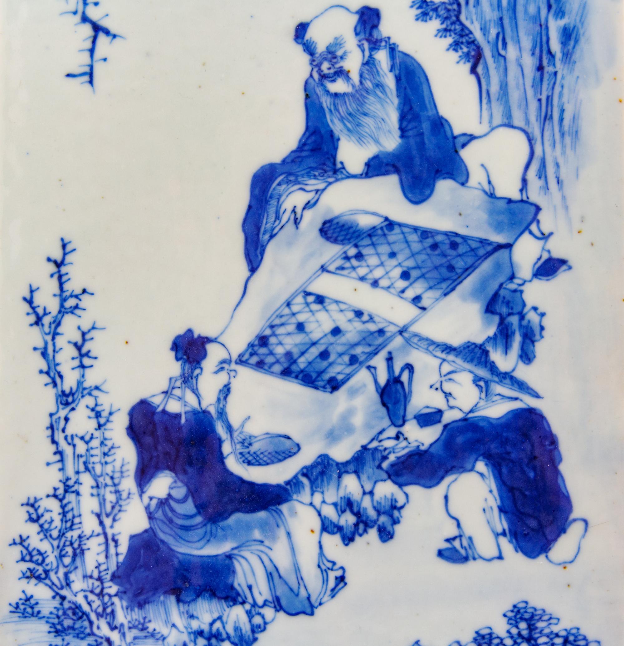 Two Chinese Blue and White Porcelain Plaques