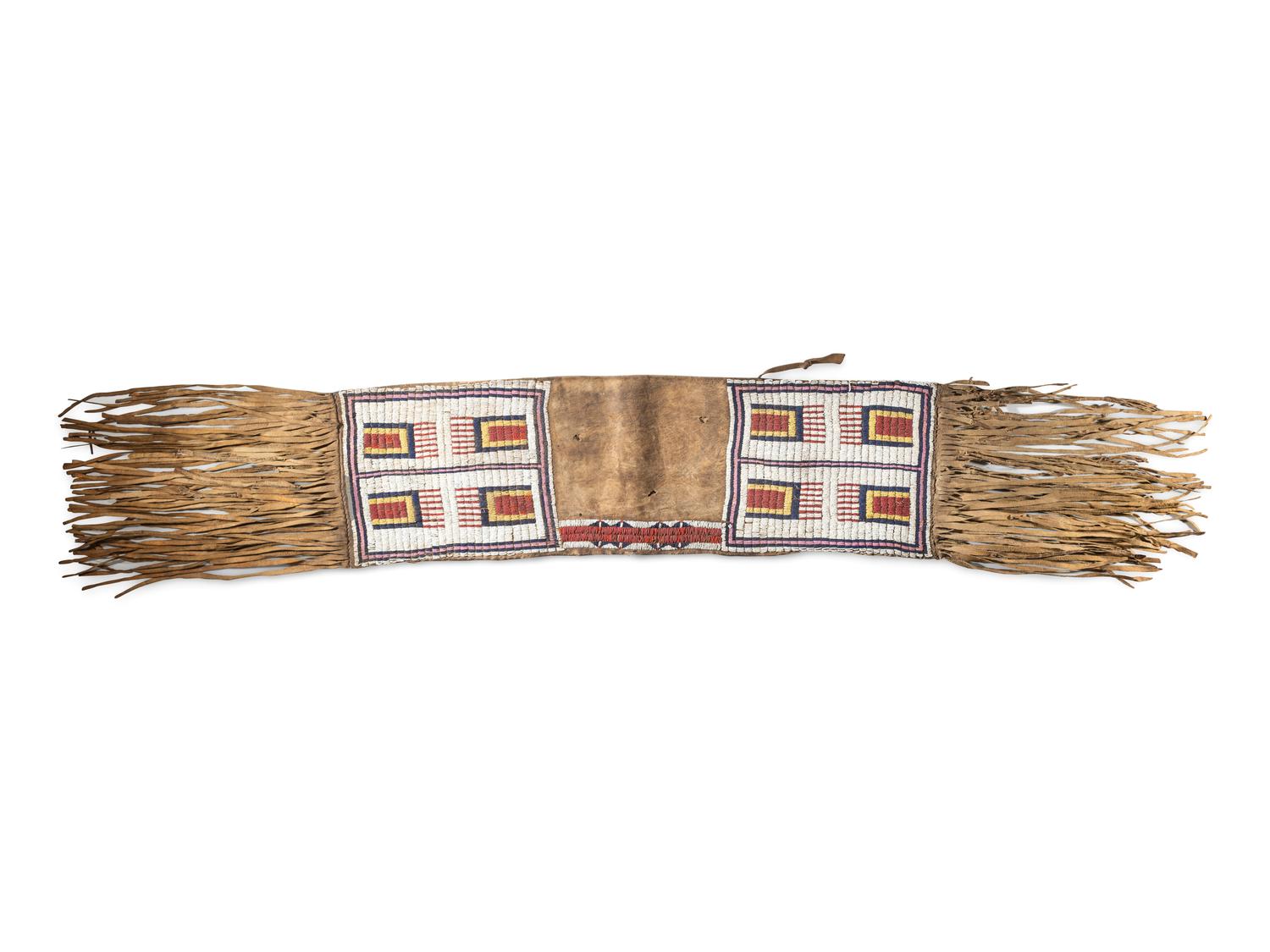 Cheyenne Beaded Buffalo Hide Saddle Bags