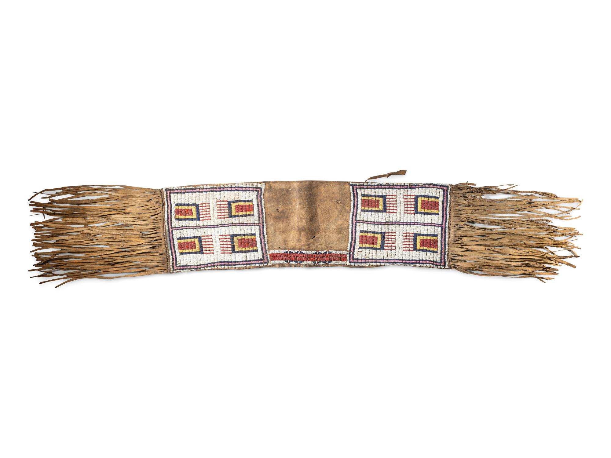 Cheyenne Beaded Buffalo Hide Saddle Bags