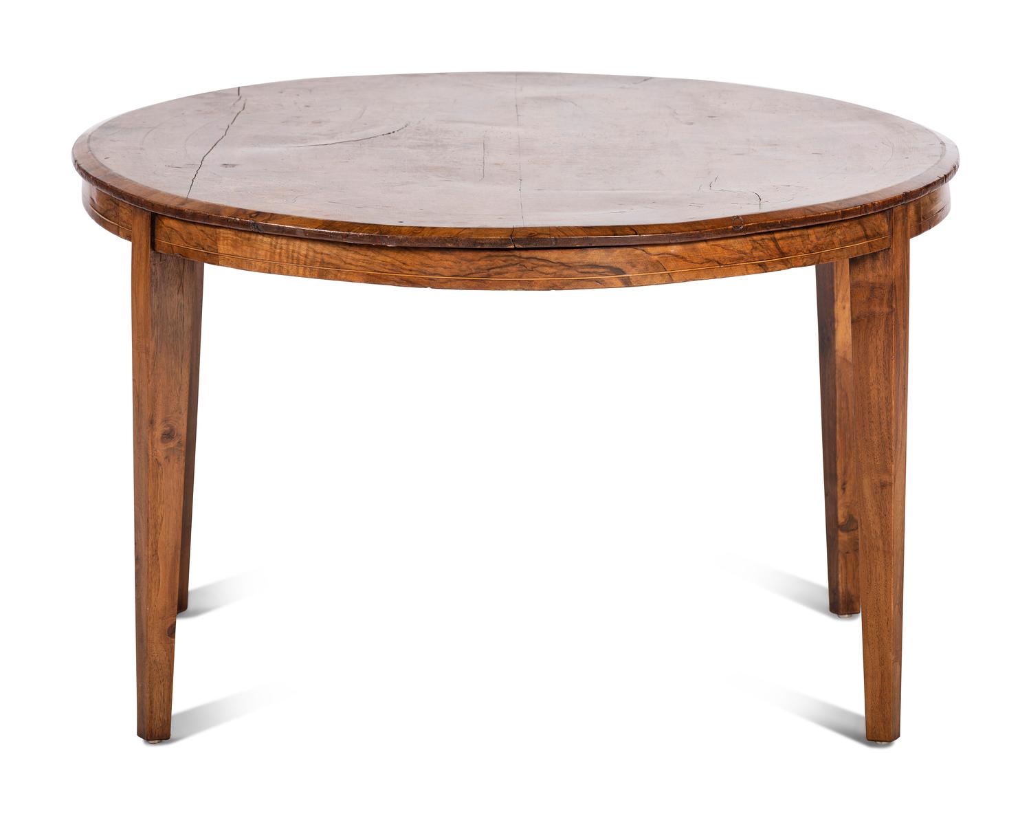 A Continental Inlaid Walnut Center Table