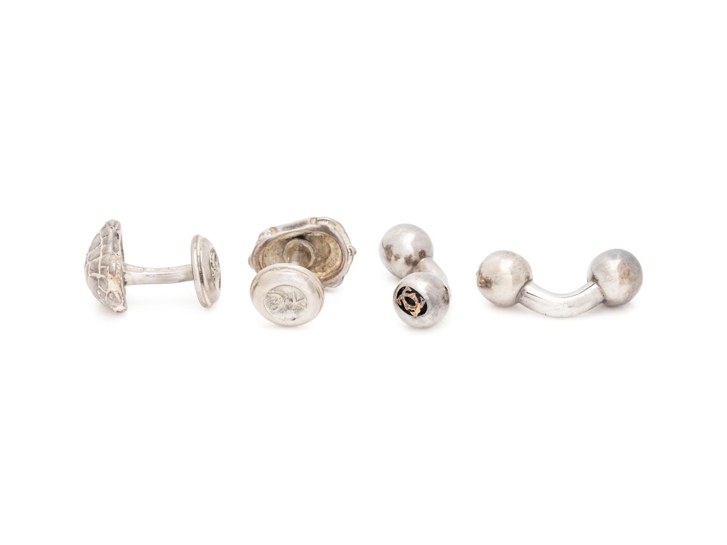COLLECTION OF STERLING SILVER CUFFLINKS