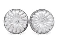 A Pair of Spanish Empire Silver Sweetmeat Dishes